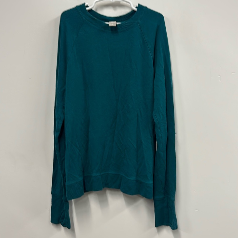 Athleta girl real long sleeve open back top L